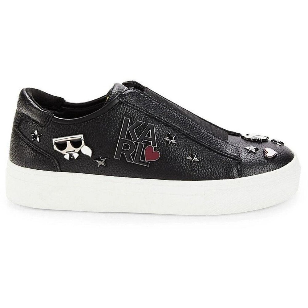 NEW Karl Lagerfeld Paris Women's SHOES 9.5 M Caitie Slip-On Sneaker LEATHER